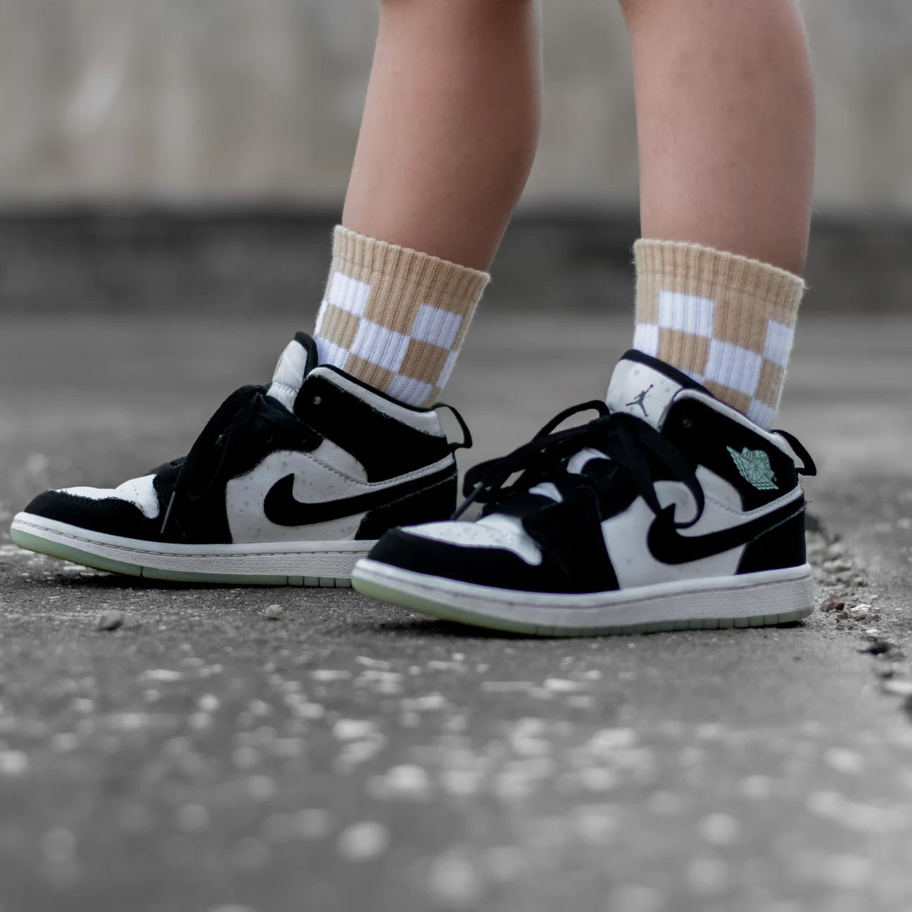 Nude Checkered Socks