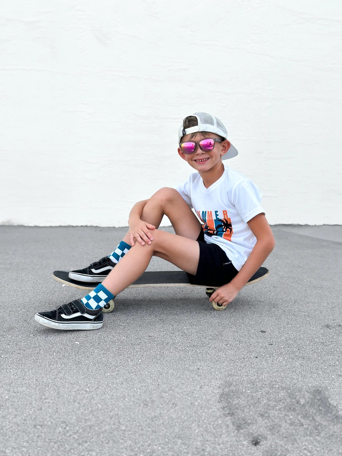 Teal Check Socks