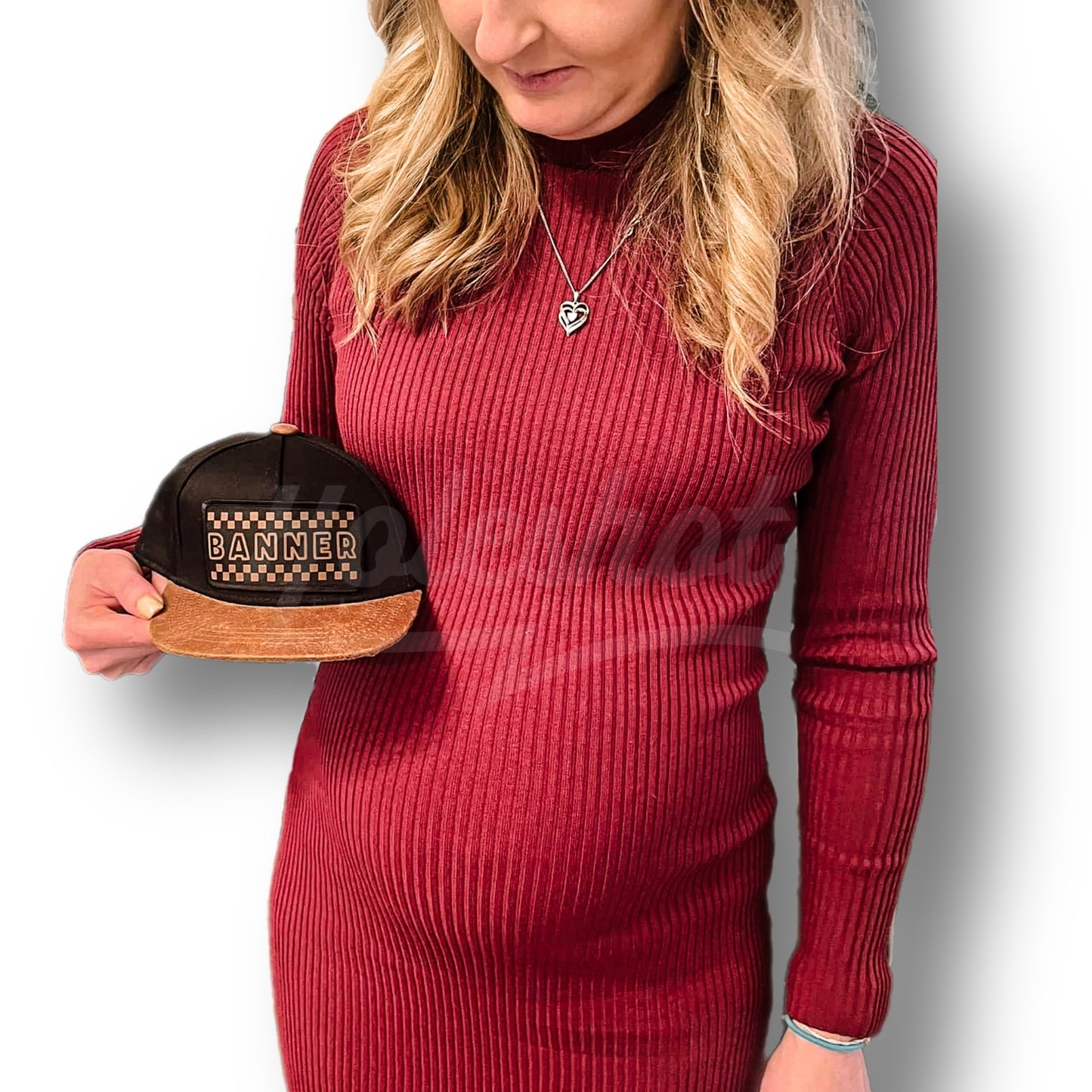 Faux Leather Brim Personalized Hat