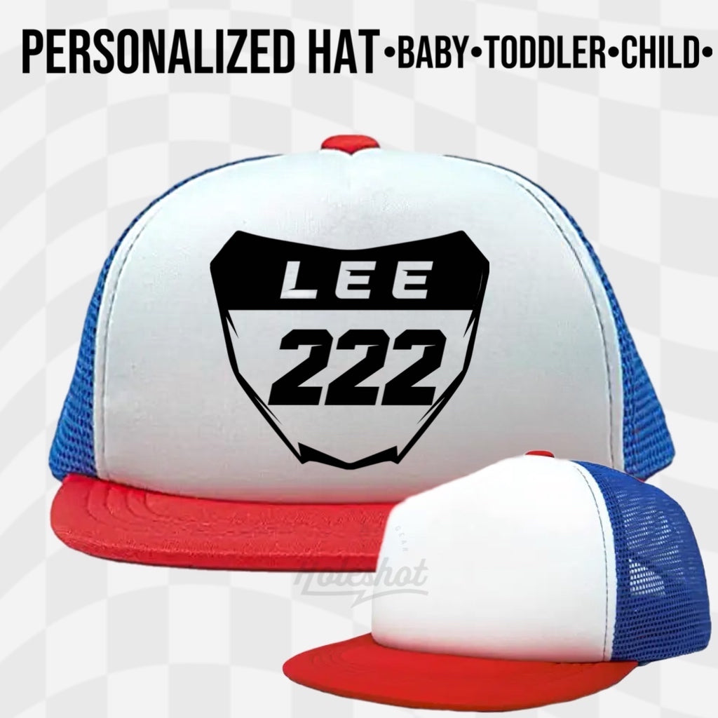Personalized Dirt Bike Plate Hat