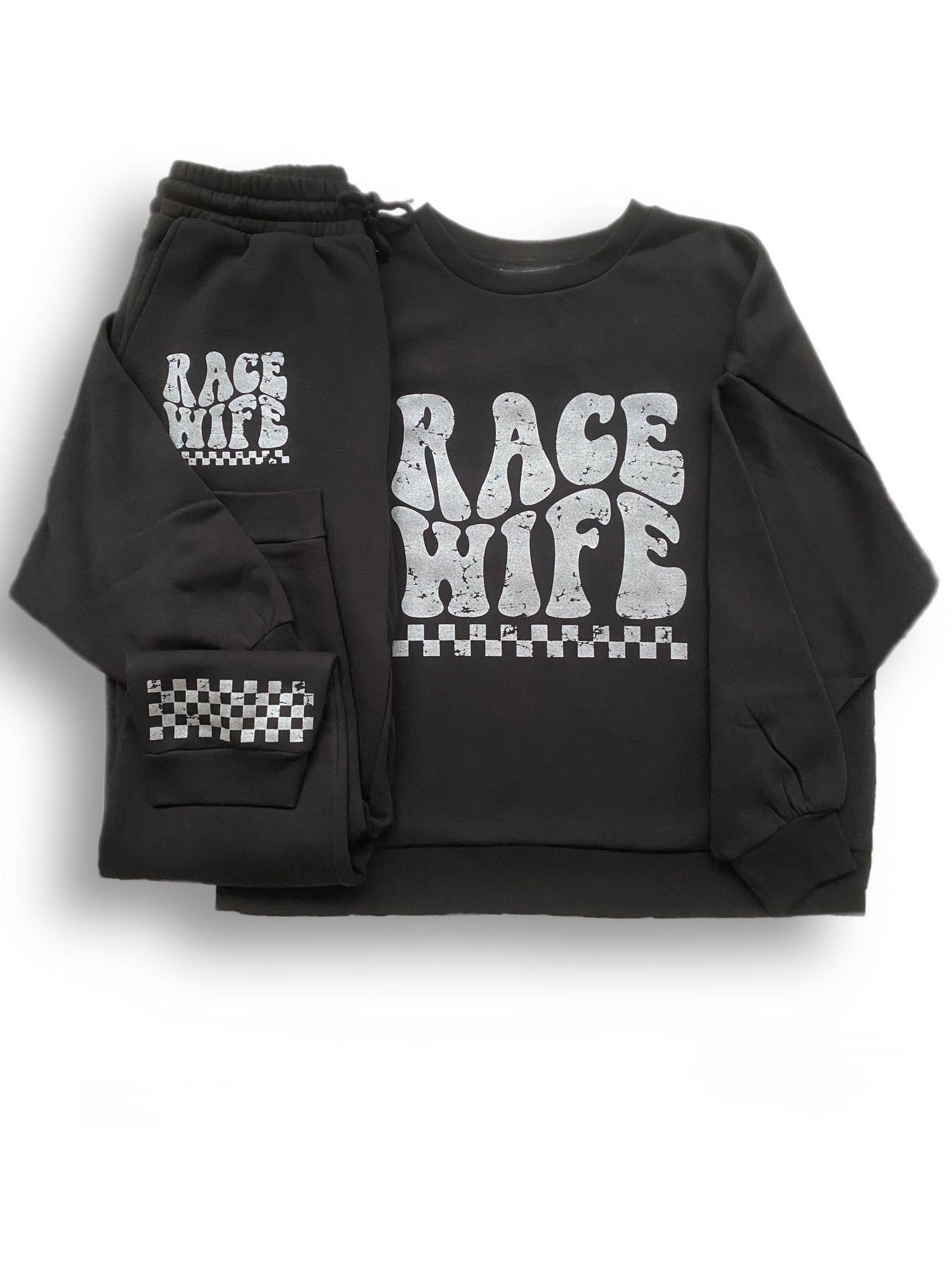 Black Race Wife Jogger Set