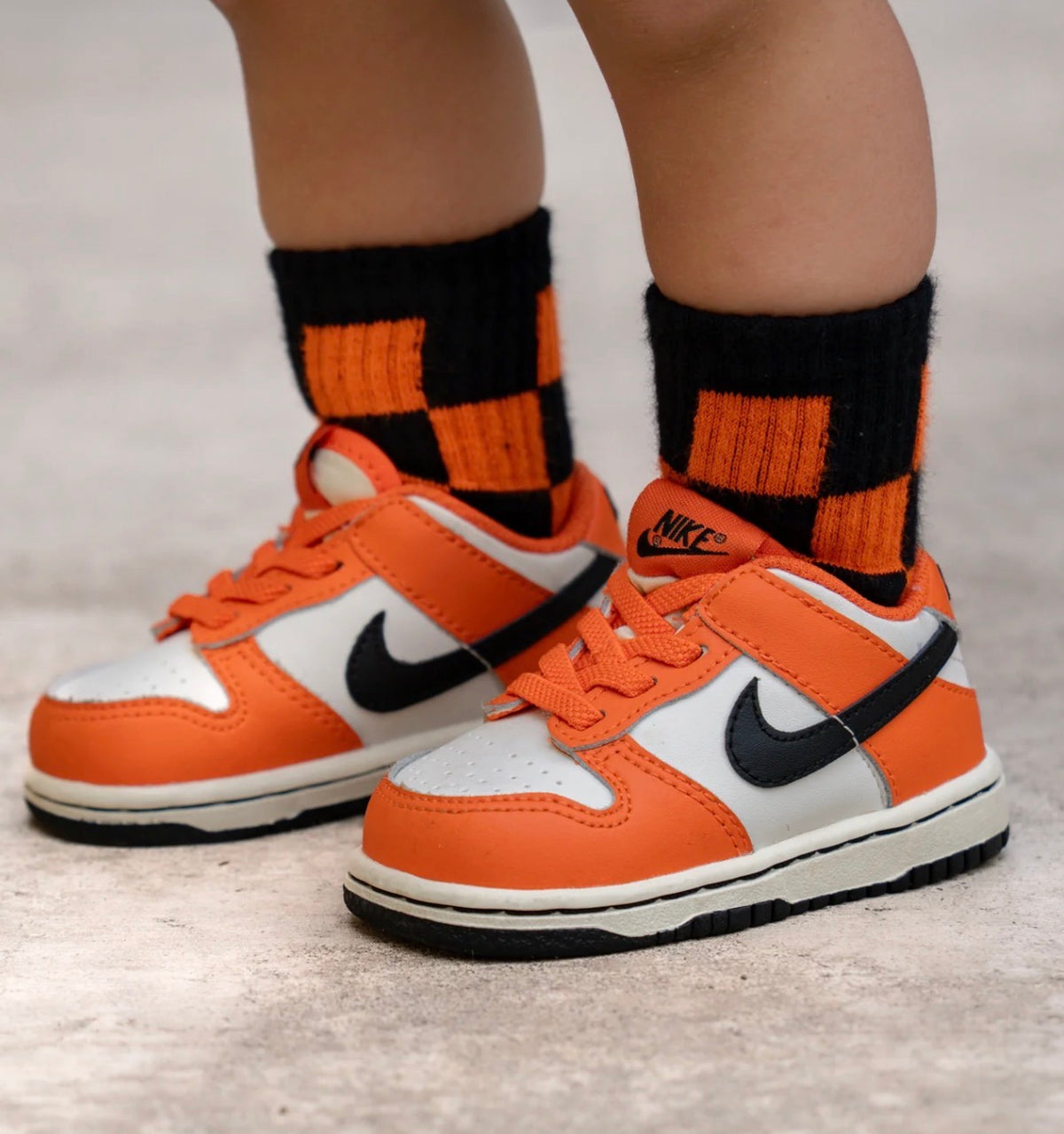Orange Checkered Sock