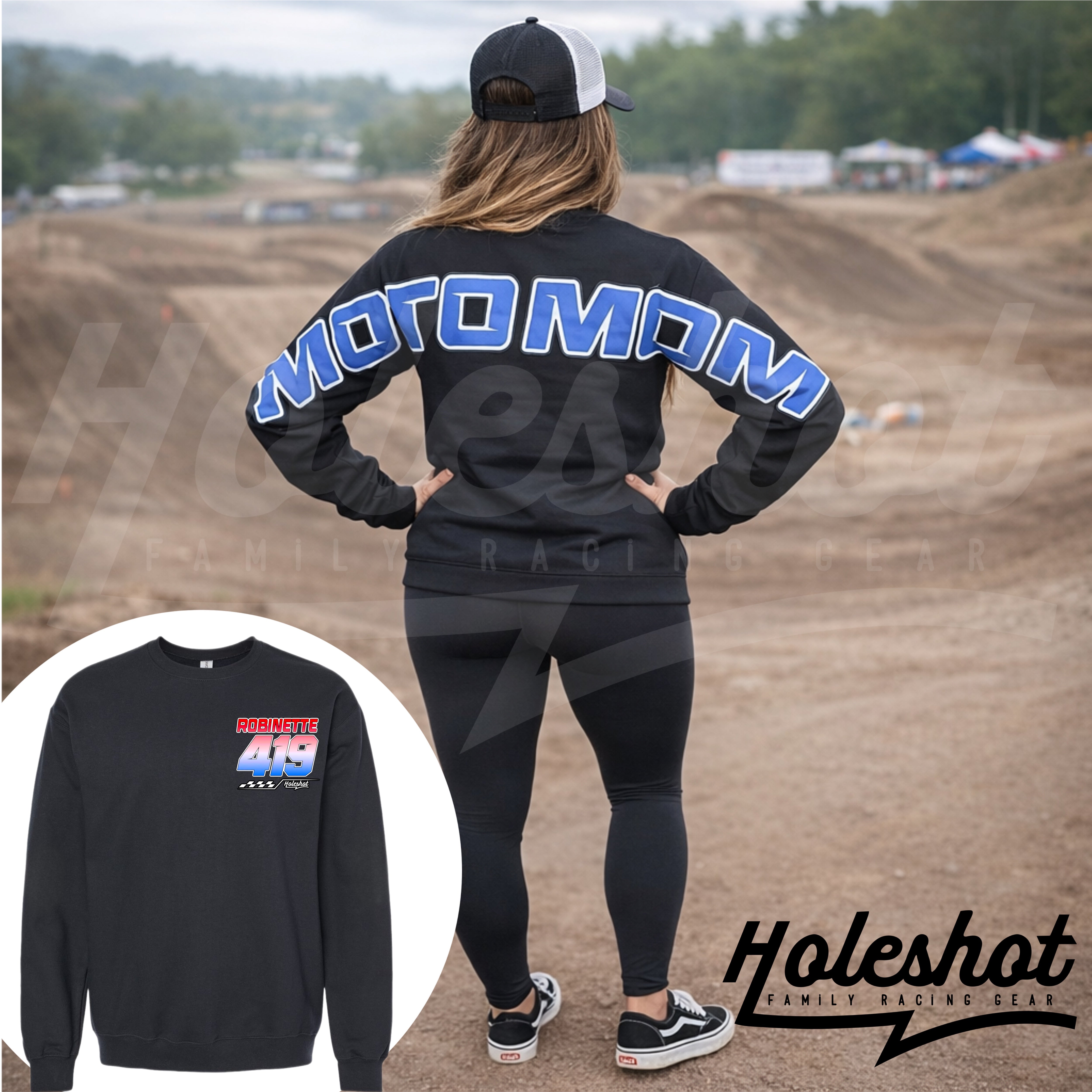 Moto Mom Over Sized Font Sweatshirt – Holeshot Gear