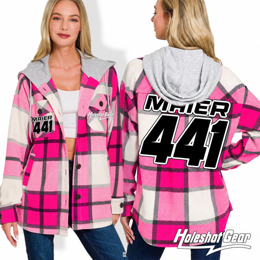 Pink Hooded Flannel