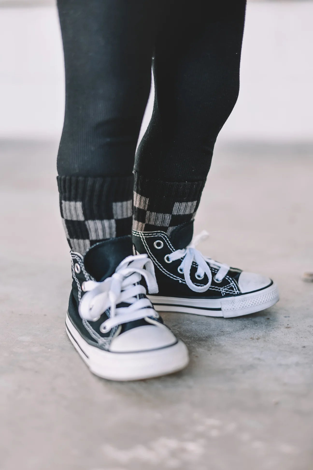 Black Gray Checkered socks