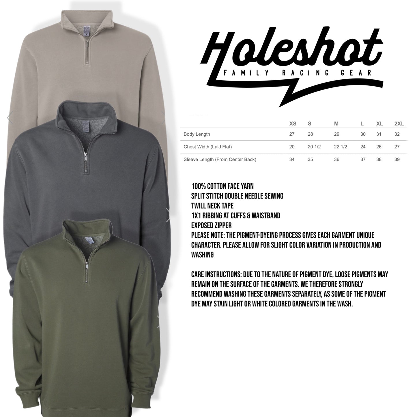 Pigment Dyed Quarter Zip