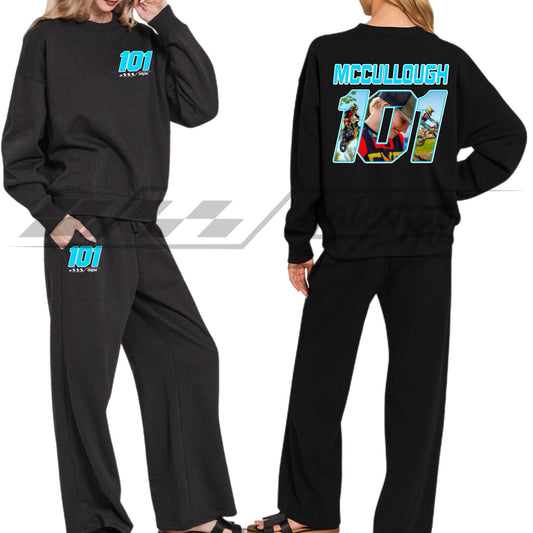 Women’s Pullover & Sweatpants Set Racer Collage