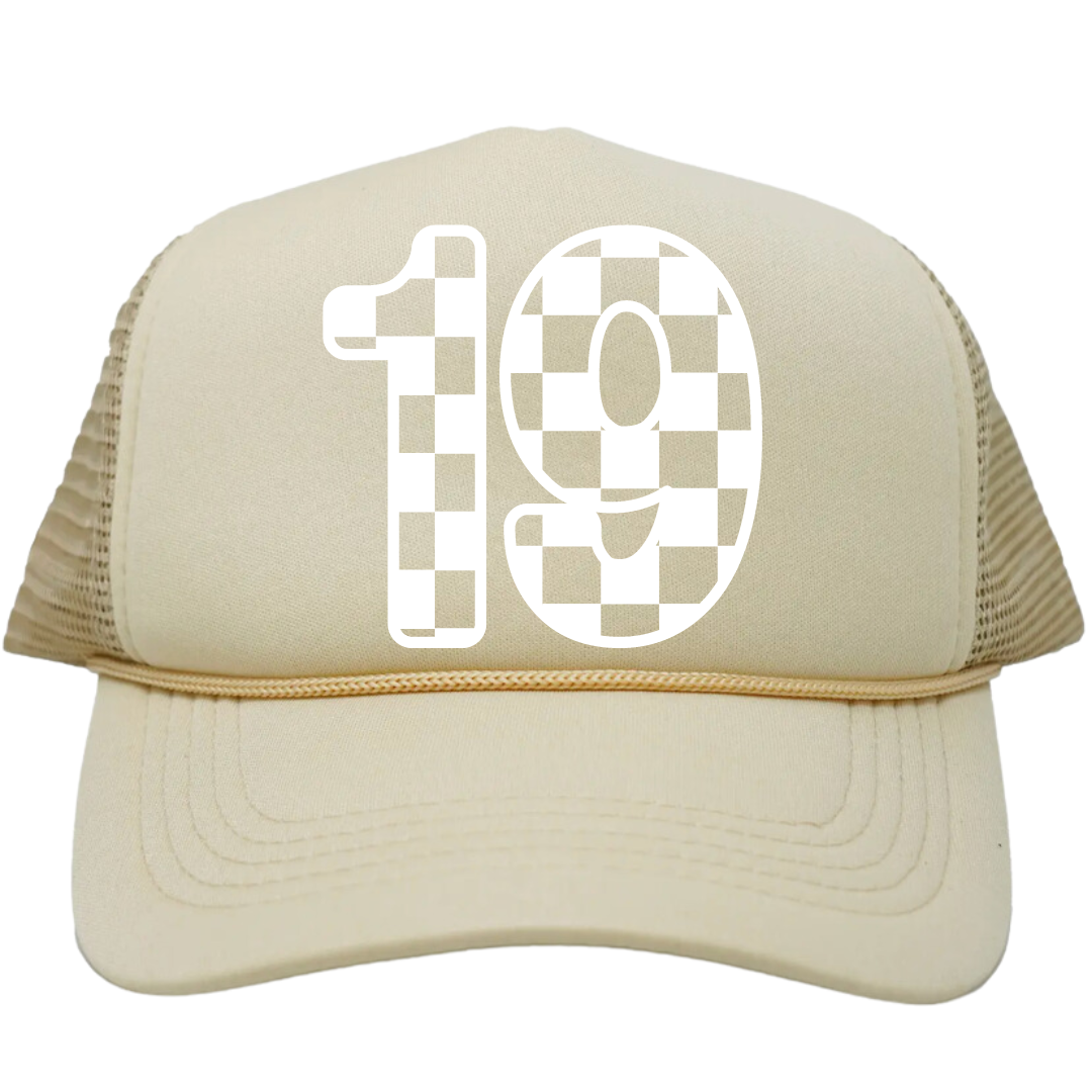 Checkered Design Trucker Hat