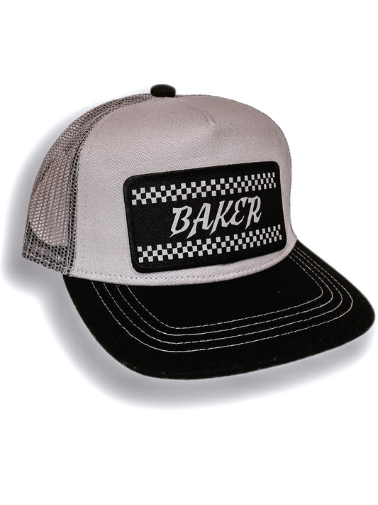 Custom Checkered Patch Hat Gray/Black