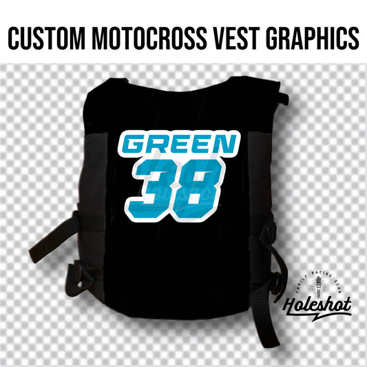 Custom Name & Number Vest Design *SOLID COLOR*